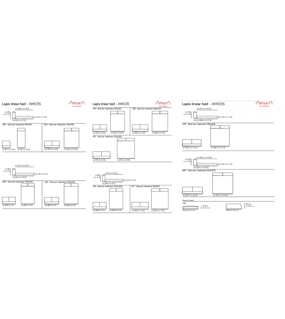 Bed linear Lapis - Amura