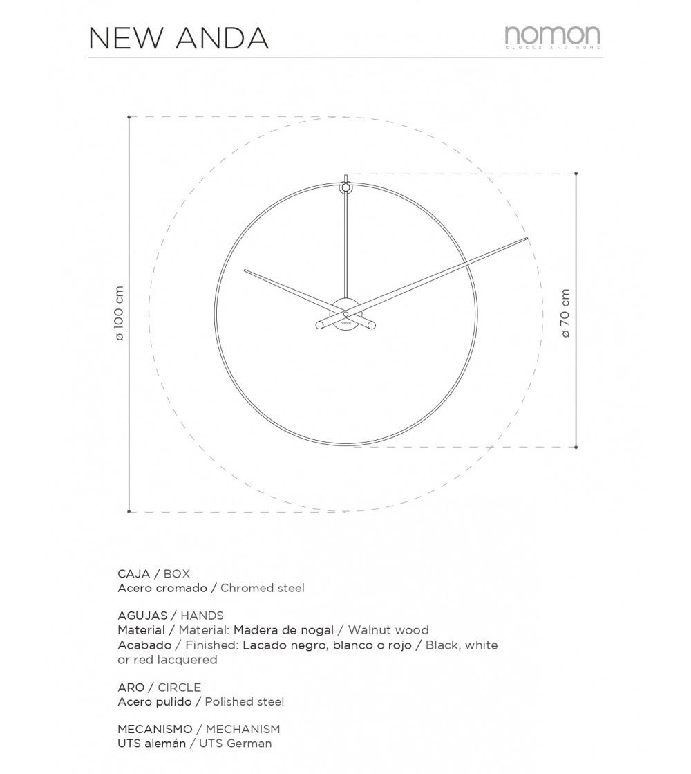 Orologio da parete New Anda Nomon
