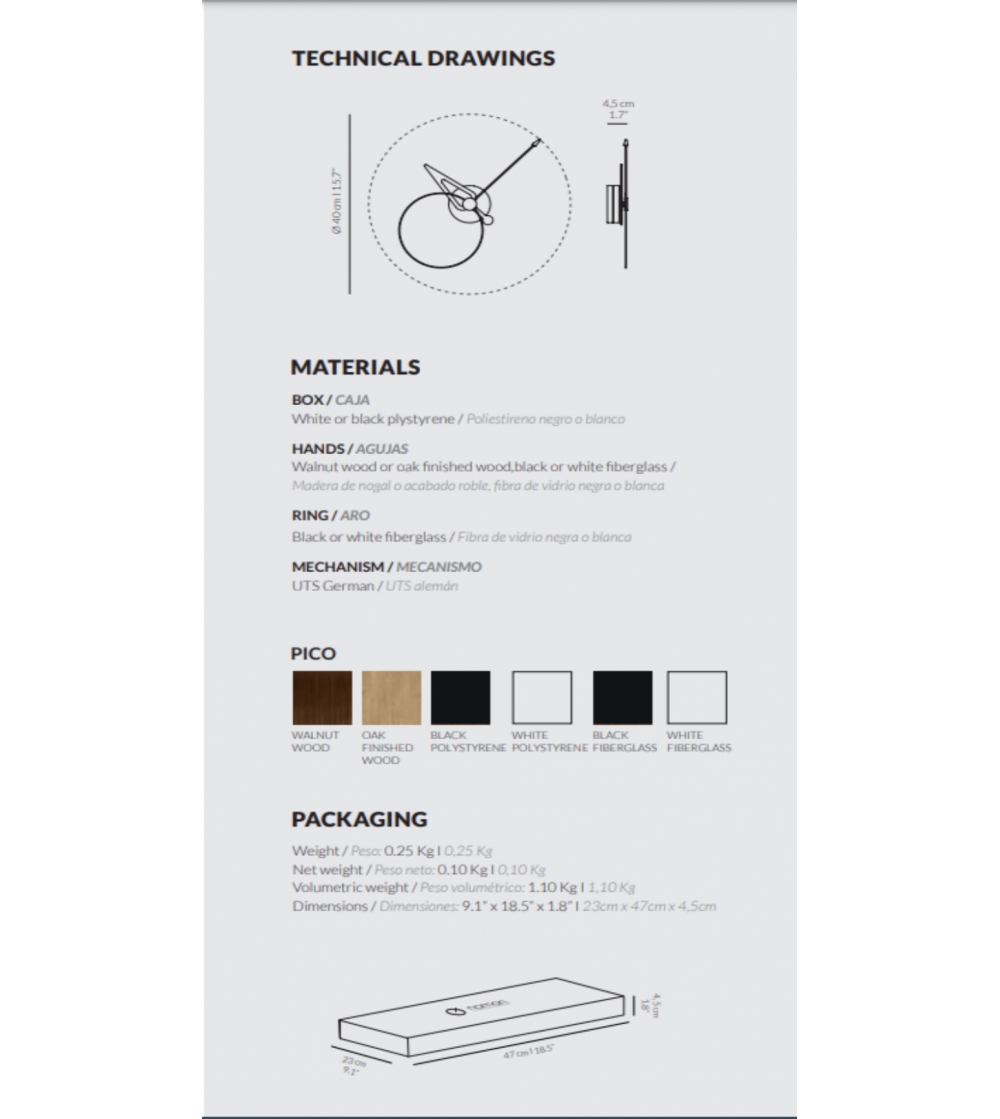Nomon - Pico Wall Clock Walnut And...