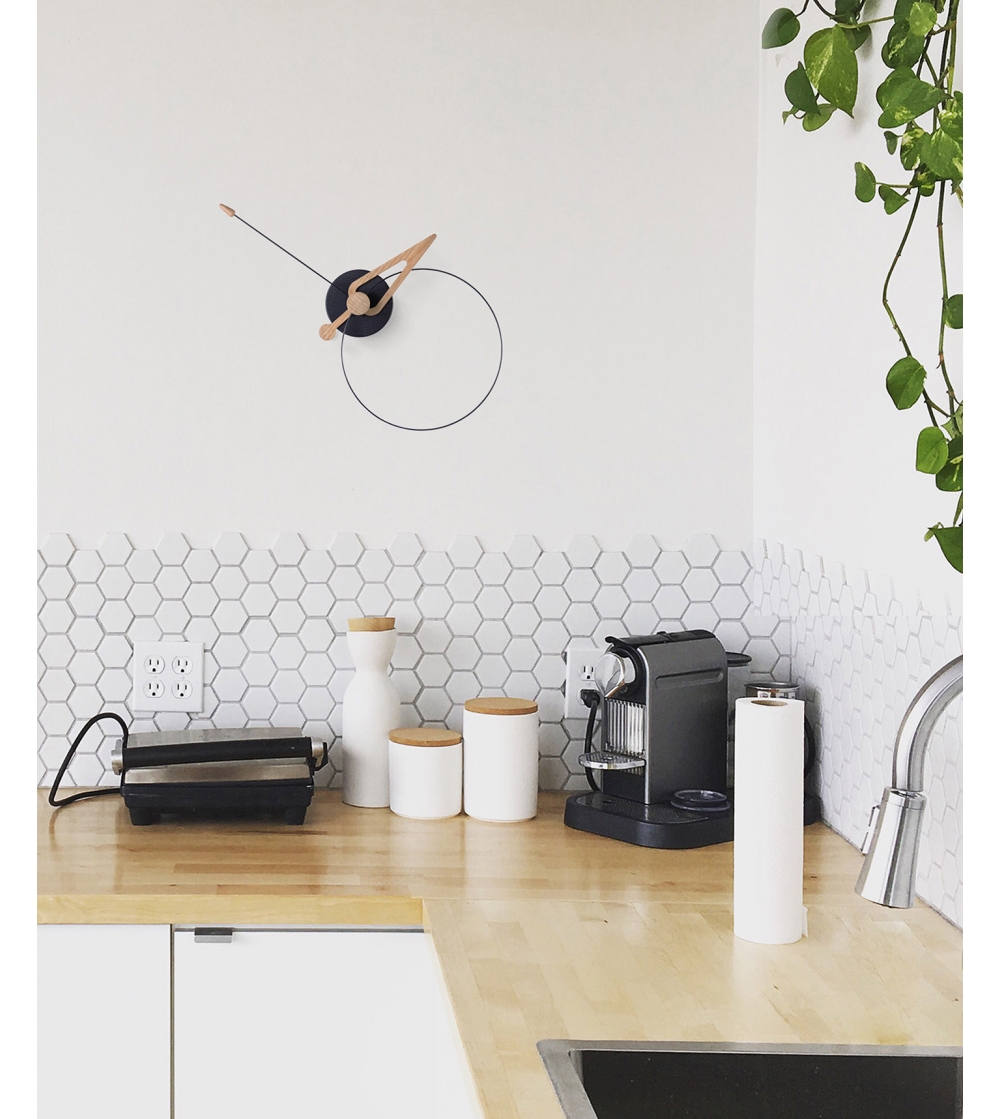 Reloj De Pared Pico Roble Y Negro...