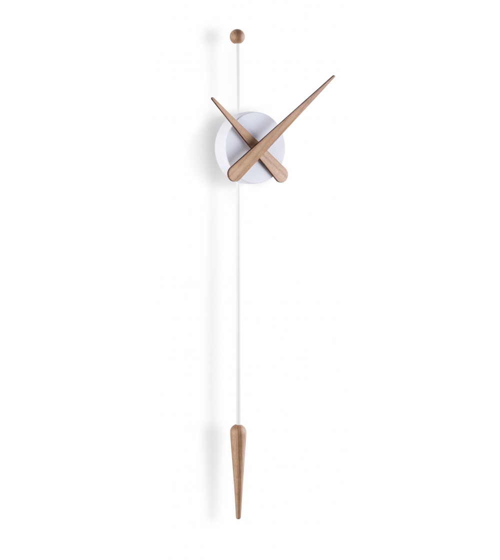 Reloj De Pared Punta Blanco Y Roble - Nomon