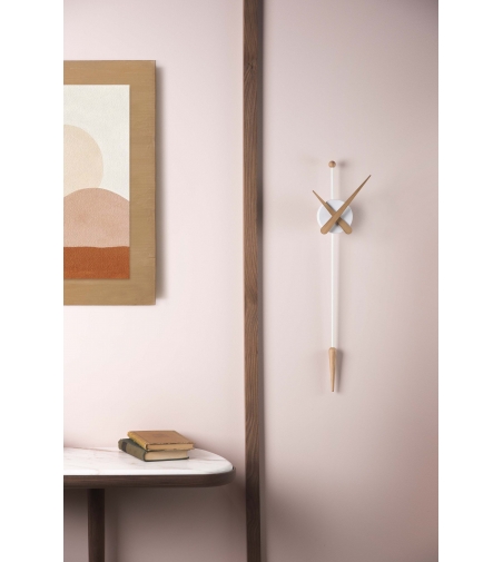 Orologio Da Parete Punta Bianco E Rovere - Nomon