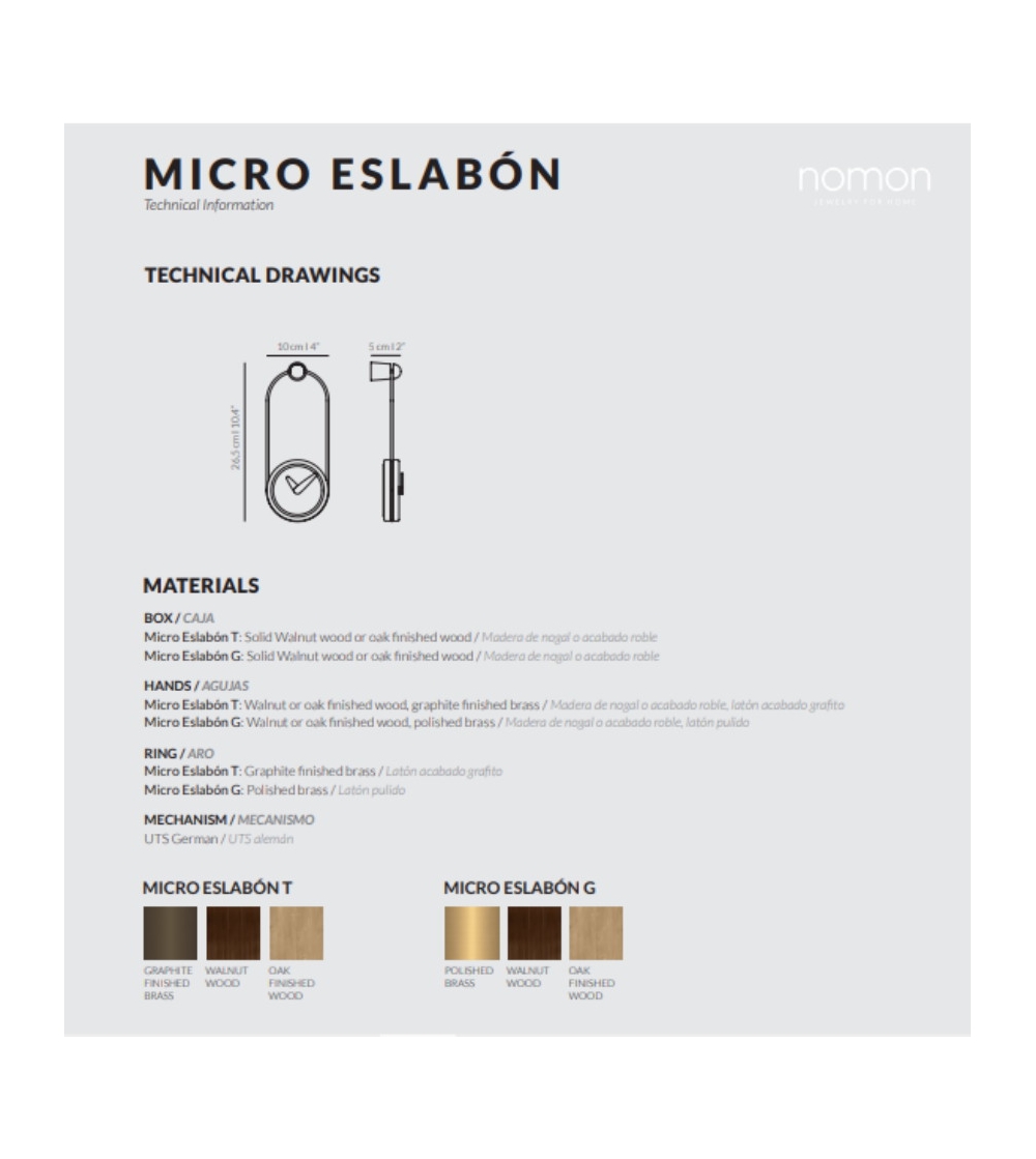 Reloj De Pared Micro Eslabon T - Nomon