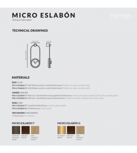 Micro Eslabon T Wanduhr - Nomon