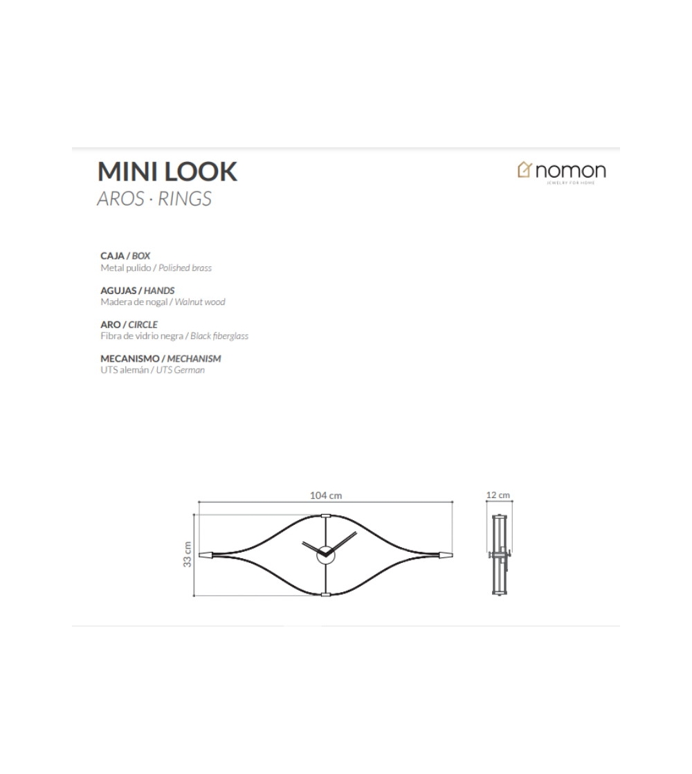 Reloj De Pared Mini Look - Nomon