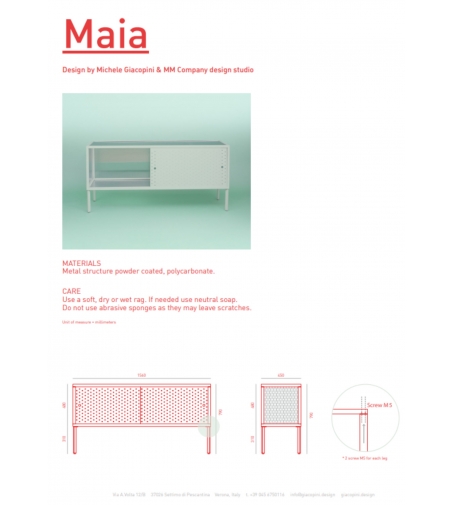 Aparador en metal y policarbonato Maia - Giacopini Design