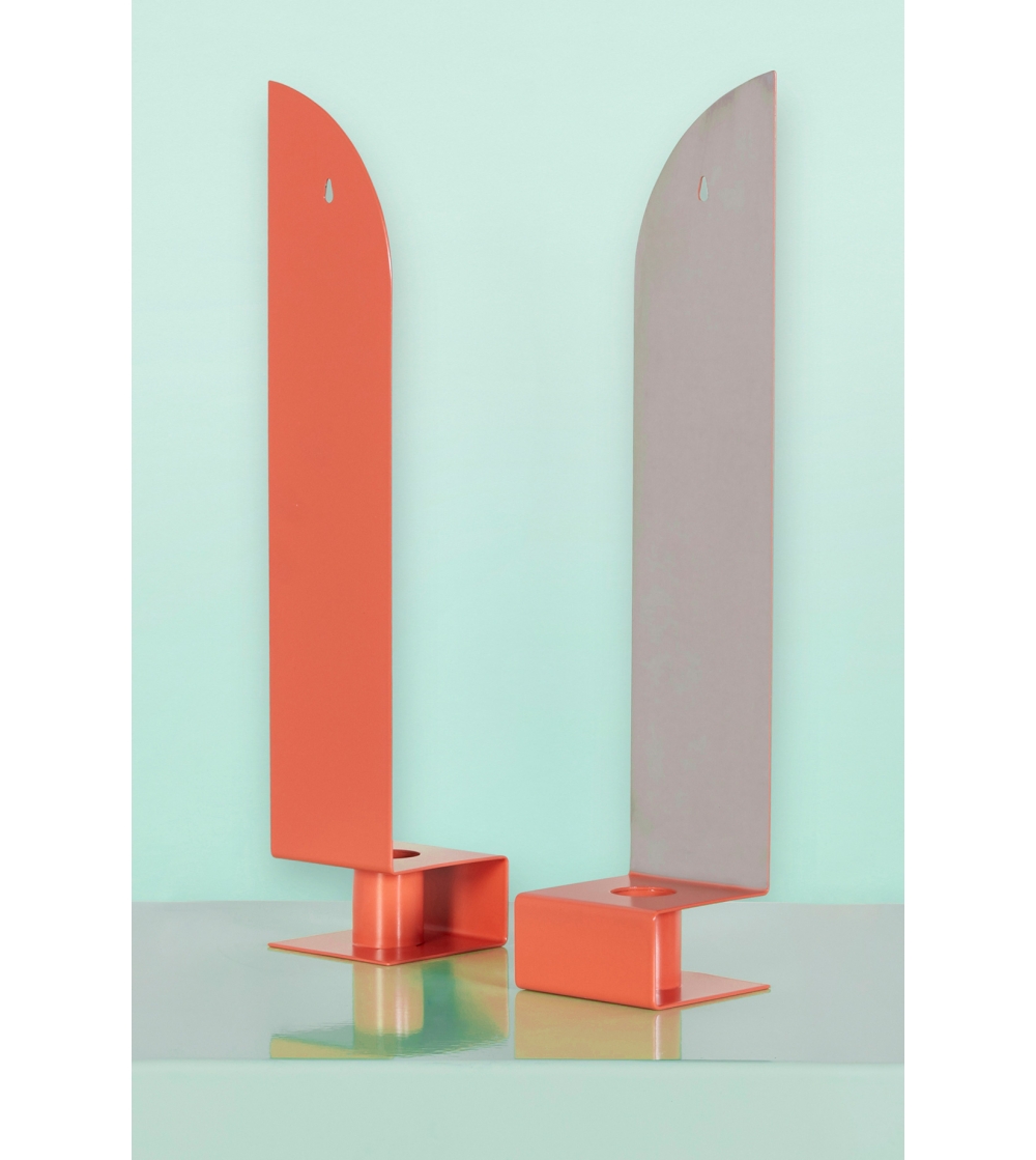 Pair of metal candle holders Narciso - Giacopini Design