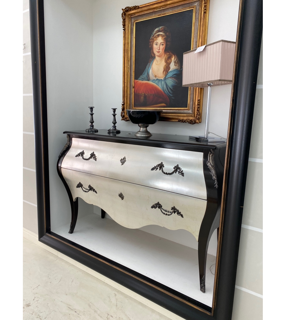 Commode Contemporaine Argent À 2 Tiroirs- Grande Arredo