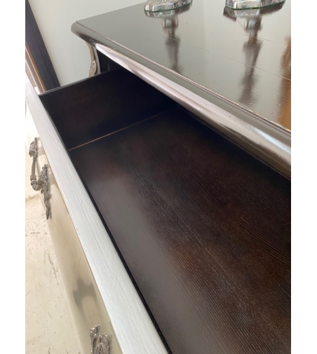Cómoda Plateada Contemporánea Con 2 Cajones - Grande Arredo