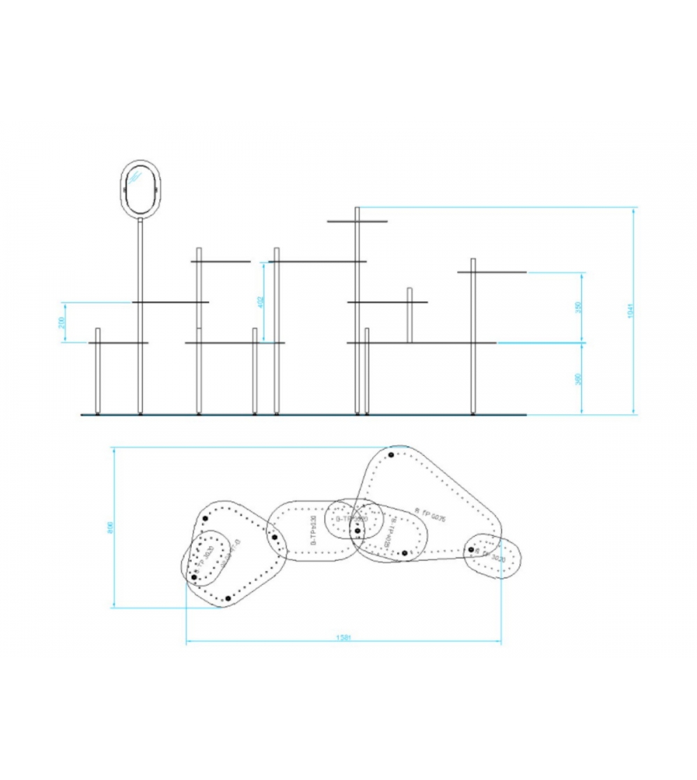 Modulares System aus Metalltischen...