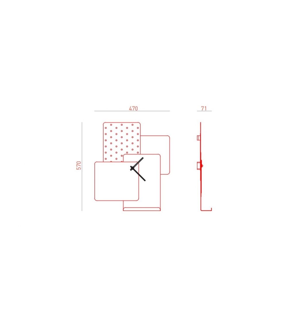 Clock metal with wall mirror Clock -...