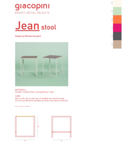 Sgabello in metallo Jean - Giacopini Design