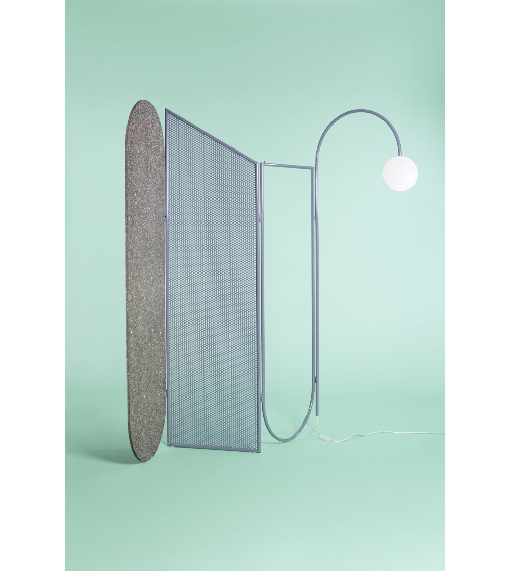 Paravento in metallo con modulo luce in Canapalithos DJV 02 - Giacopini Design