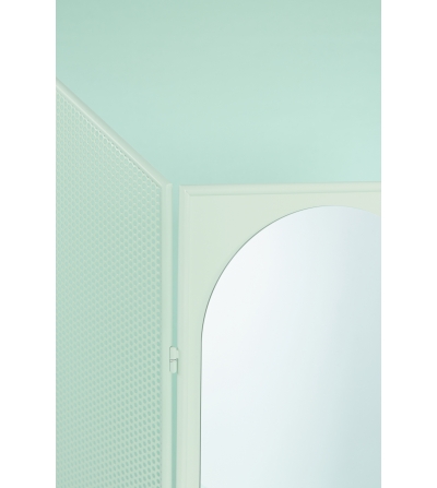 Metallgitter mit Spiegelmodul und DJV 03 Garderobe  -... 2