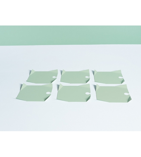 Set of 6 metal cocktail plates Pliè - Giacopini Design