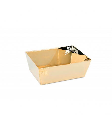 Cesta en acero inoxidable 18/10 y oro 24K Elleffe Design