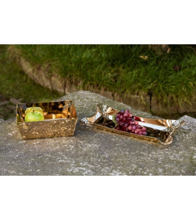 Tray in 18/10 stainless steel and 24K gold RA400.G... 2