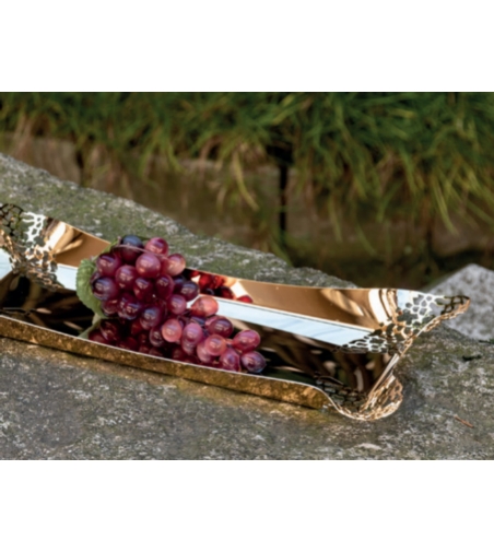 Tray in 18/10 stainless steel and 24K gold RA400.G Elleffe Design