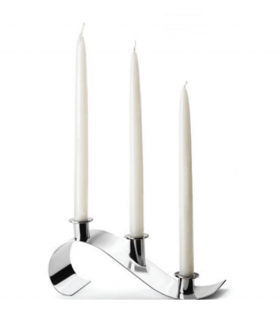 Candelero con velas blanco de acero inox 18/10 S514B...