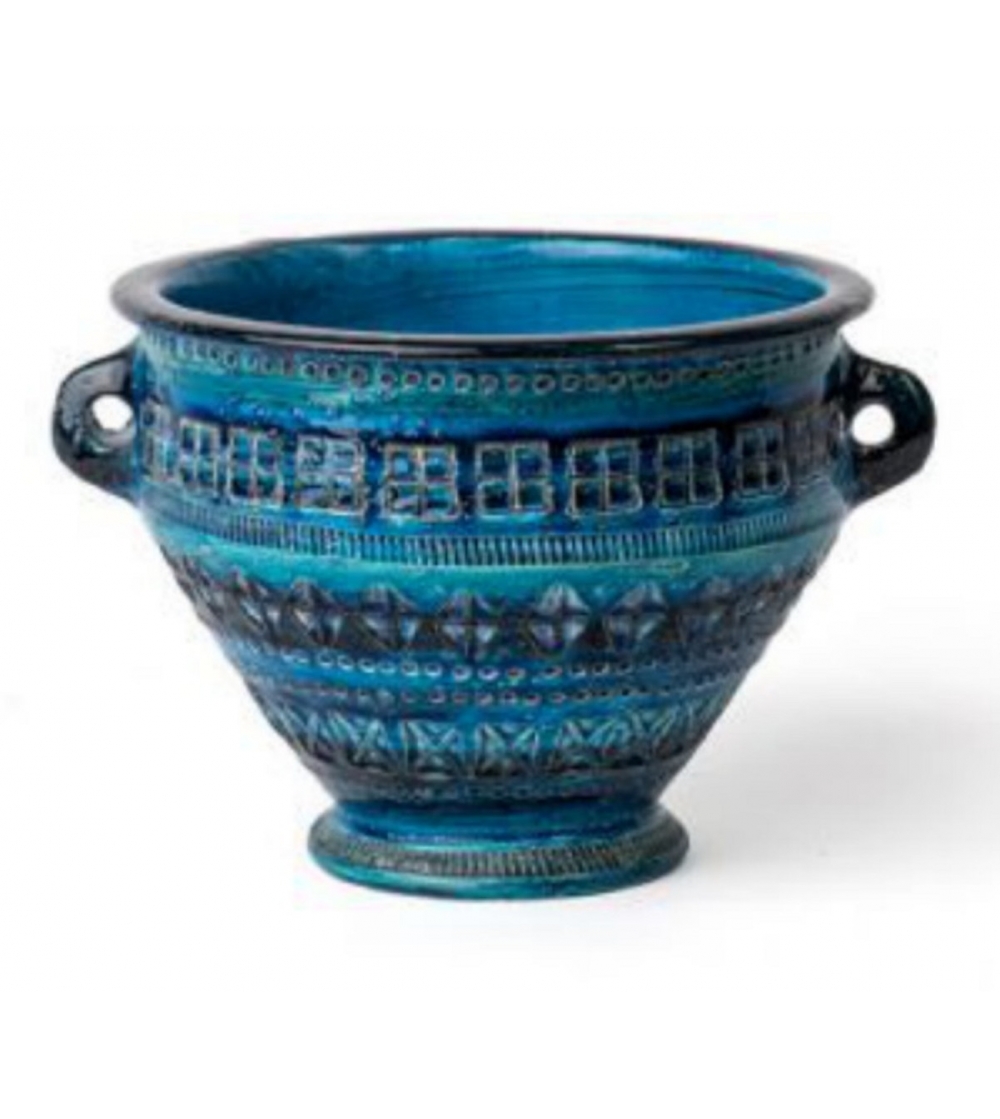 Vase Avec Poignées Rimini Blu Aldo Londi - Bitossi Ceramiche
