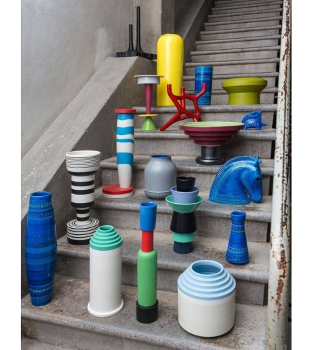 Vase Avec Poignées Rimini Blu Aldo Londi - Bitossi Ceramiche