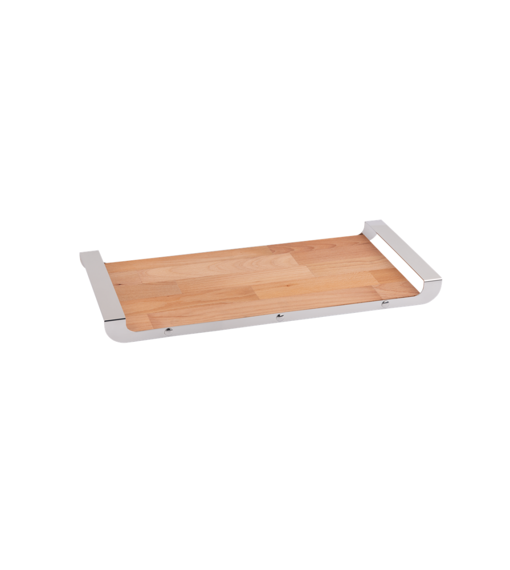 0.TA210  Wood And Stainless Steel Cutting Board - Elleffe Design