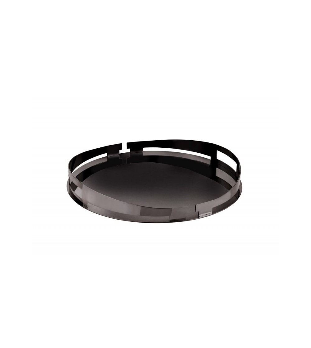 0.LE001.NL Round Black Tray - Elleffe Design