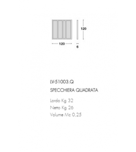 Specchio Quadrato Con Cornice Charleston - Luigi Volpi