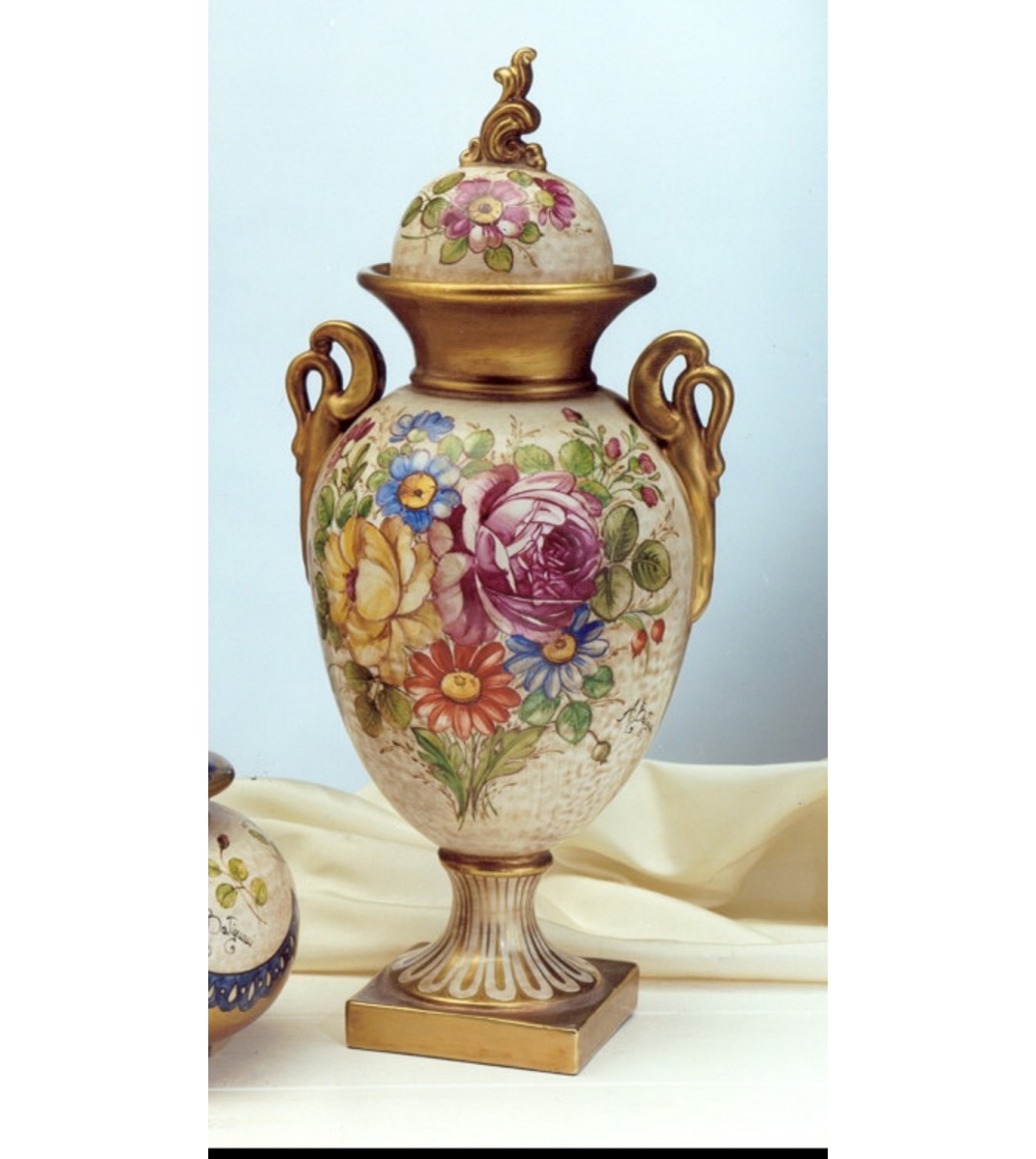 Potiche Céramique 1309/2 Décor Fleurs - Batignani Ceramiche