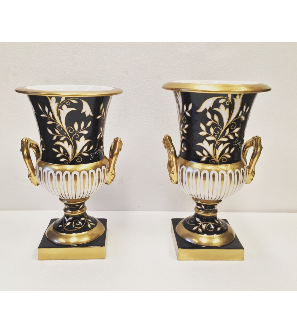 Batignani Ceramiche - Keramikvase 1315 Fonds Schwarz