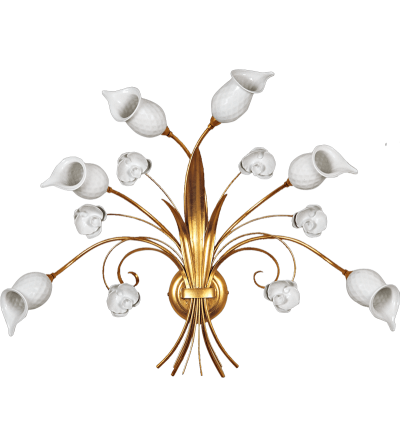 Lámpara de pared 6 luces 5323/6 Orchidea - Le Porcellane