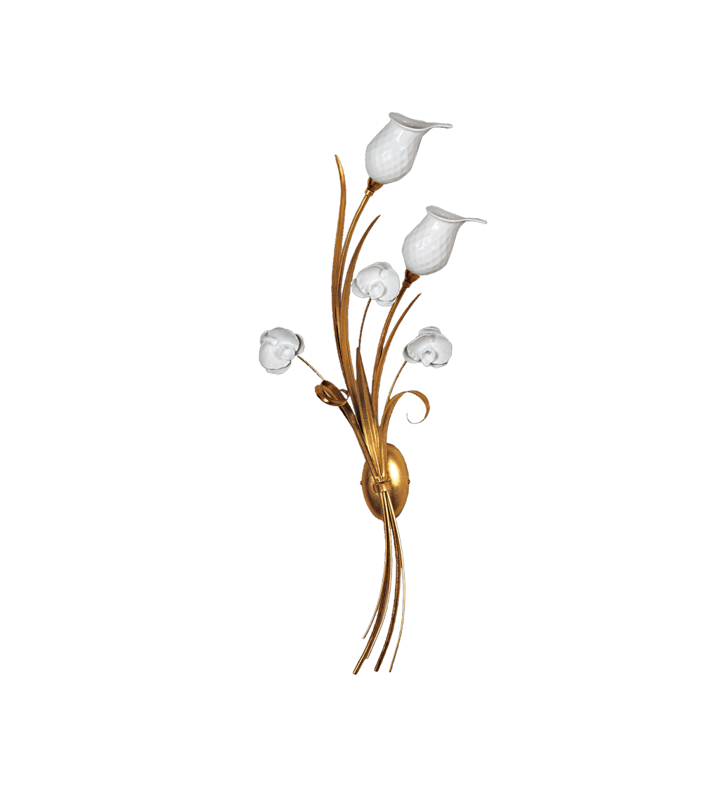 Applique 2 luci 5325/2 SX Orchidea - Le Porcellane