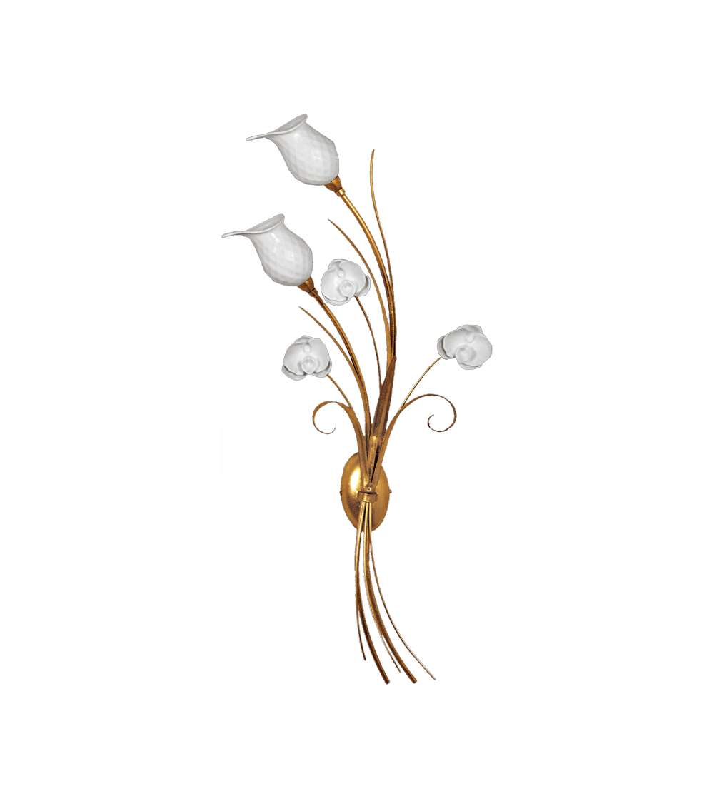 Applique 2 luci 5325/2 DX Orchidea - Le Porcellane