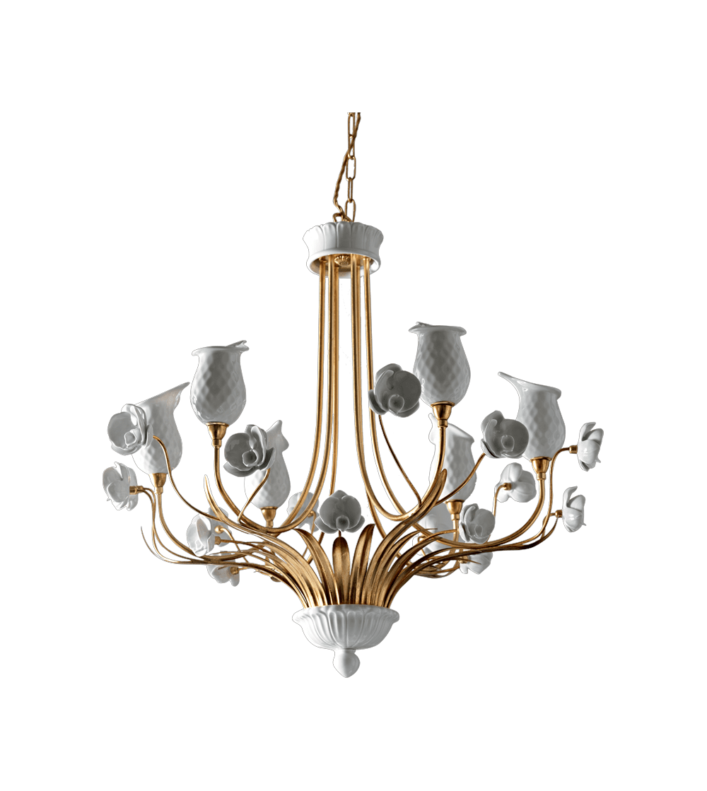 Lustre 6 lumières 5254/6 Orchidea - Le Porcellane