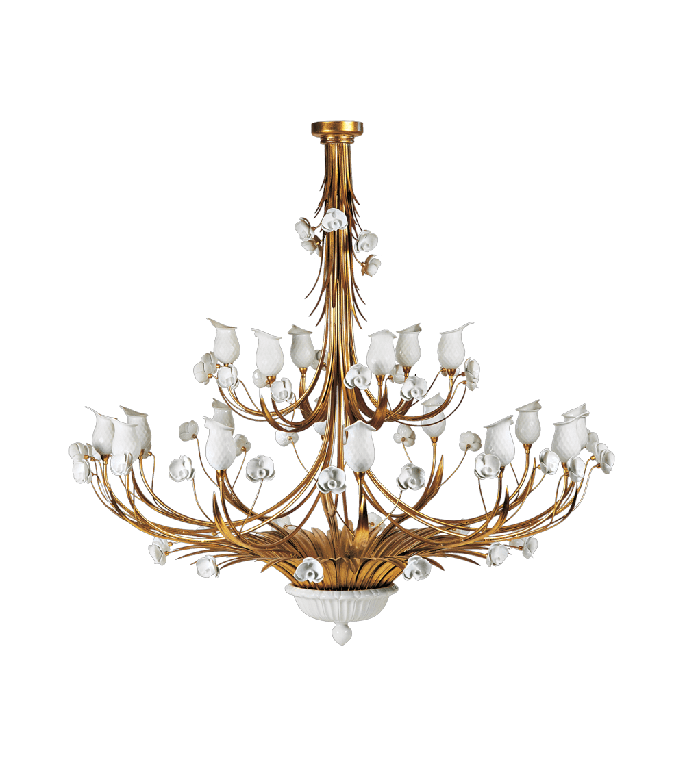 Kronleuchter mit 18 Lichtern 5320/18 Orchidea - Le Porcellane
