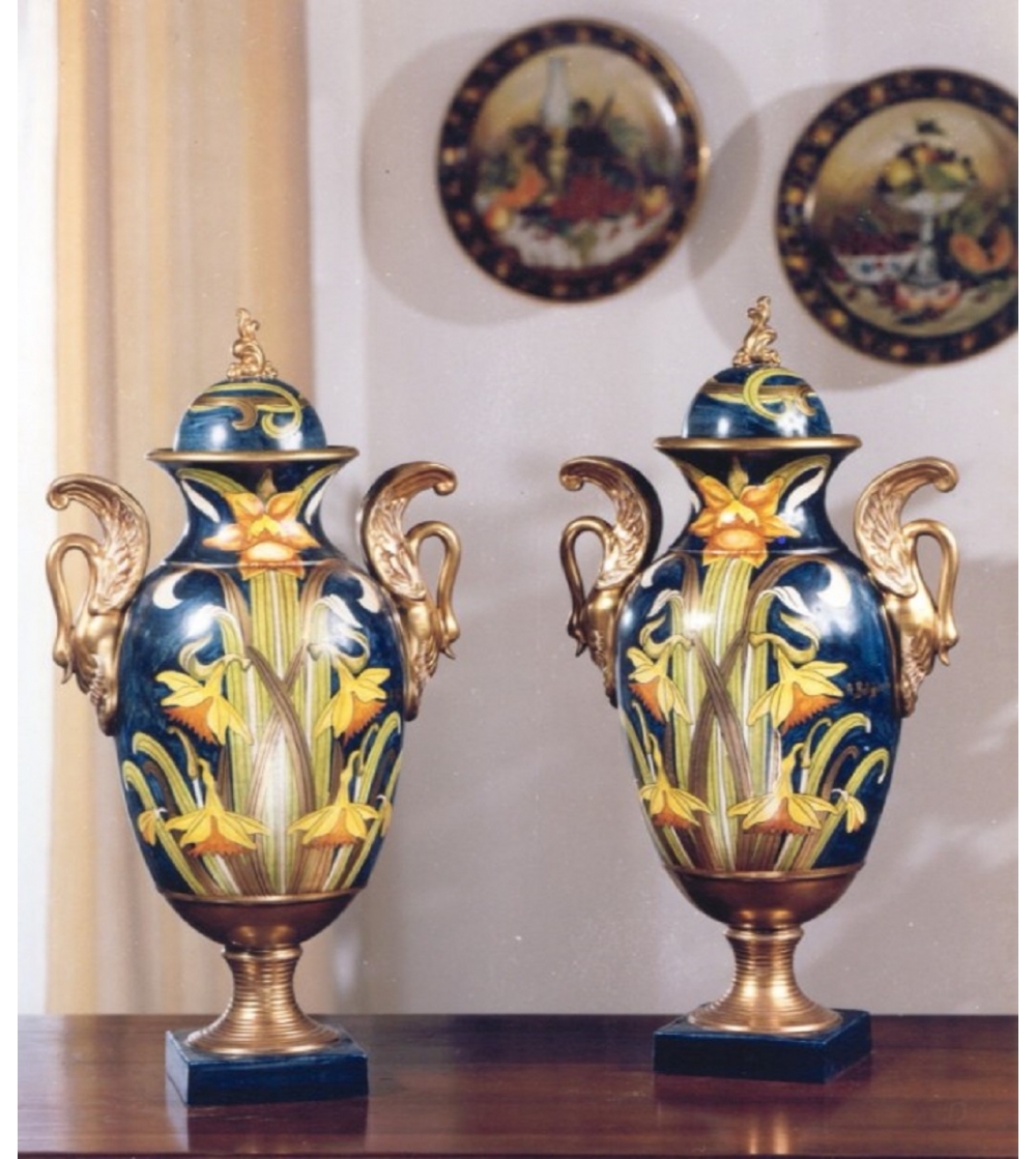 Potiche En Céramique 1309/1 Decoro 406 - Batignani Ceramiche