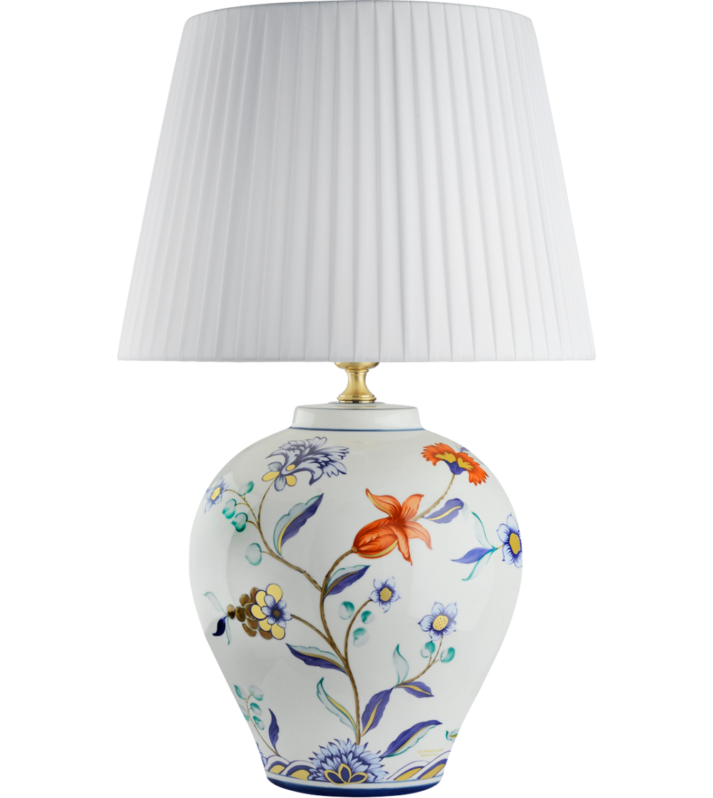 Lampada da tavolo grande 6200 Fiori Policromo - Le Porcellane