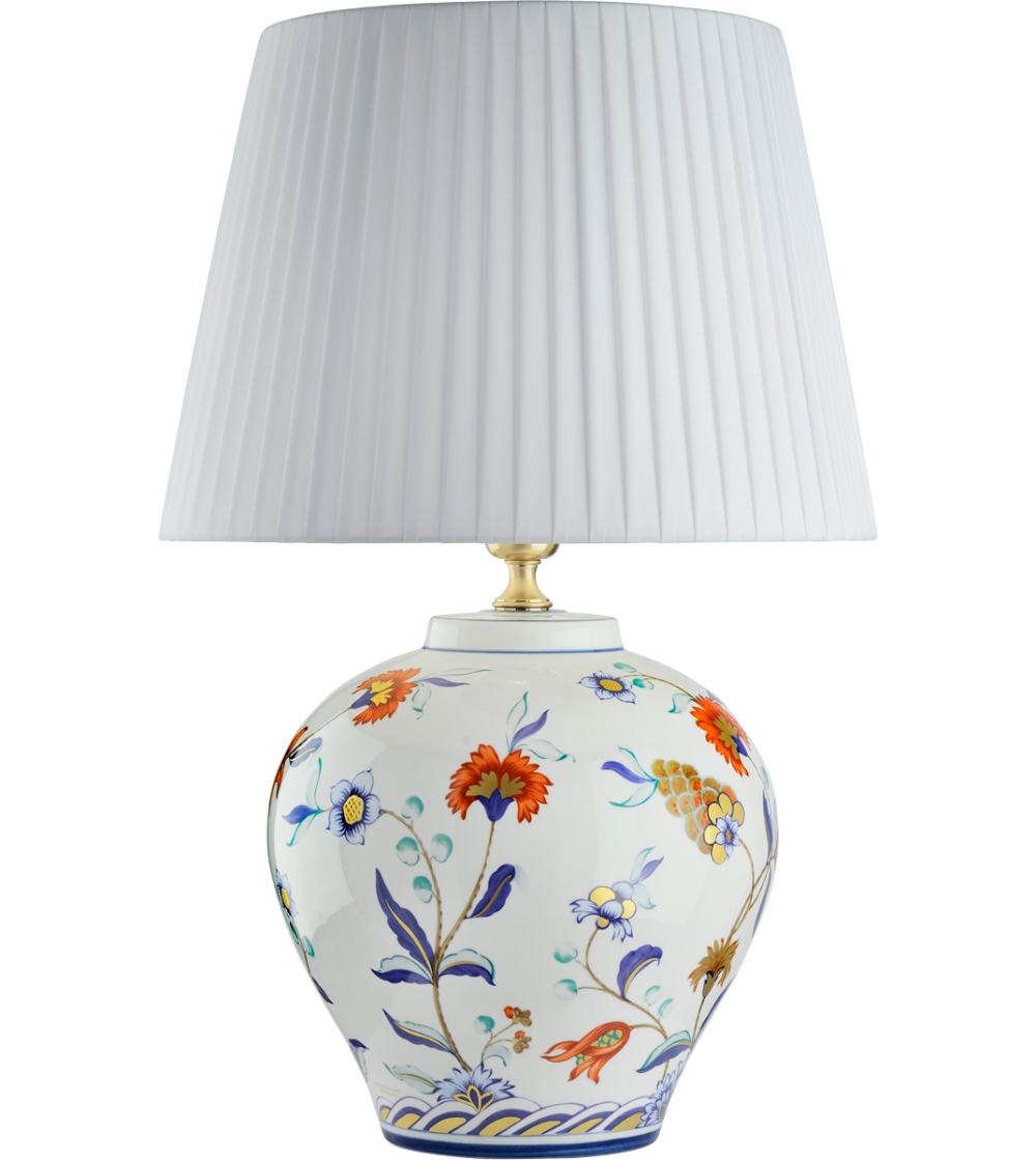Lampe de table moyenne 6201 Fleurs polychromes - Le Porcellane