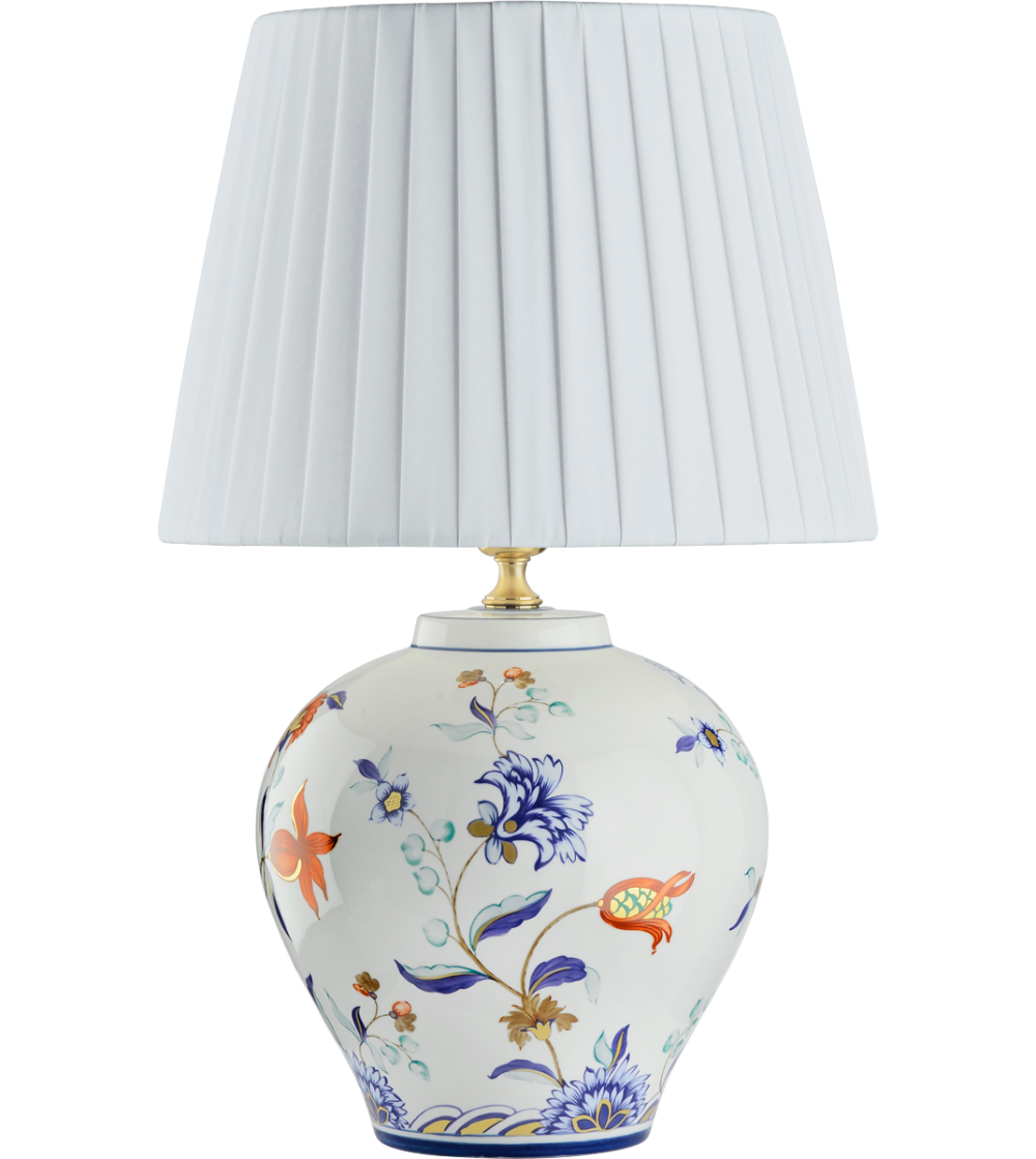 Petite lampe de table 6202 Fleurs polychromes - Le Porcellane