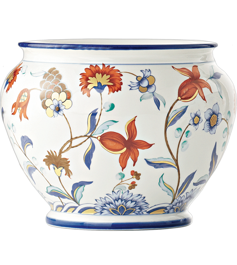 Polychrome Blumen Cachepot 3252 - Le Porcellane