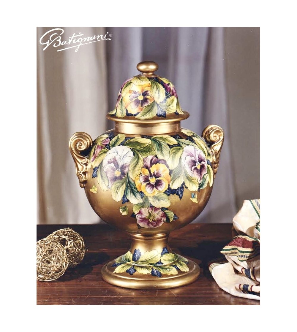 Potiche In Ceramica 2067 Fondo Oro - Batignani Ceramiche