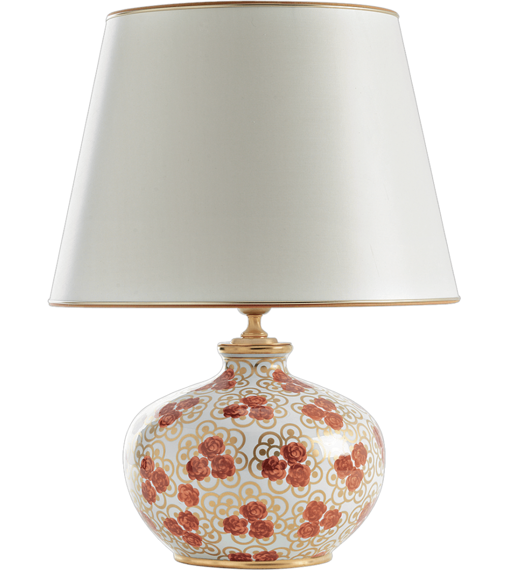 Lámpara de mesa 5476 rosas rojas - Le Porcellane