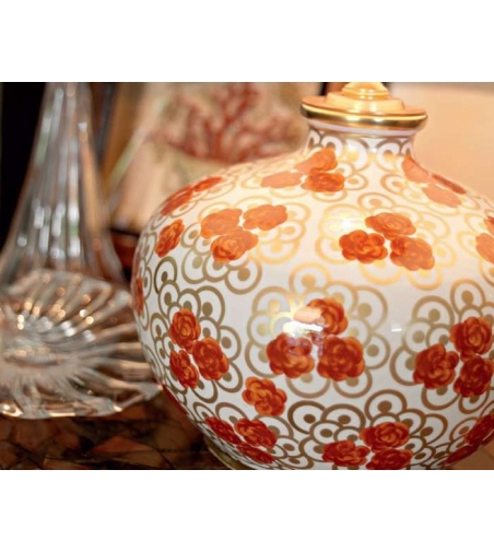 Lampe de table 5476 roses rouges - Le Porcellane