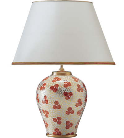 Lampe de table 4013 roses rouges - Le Porcellane