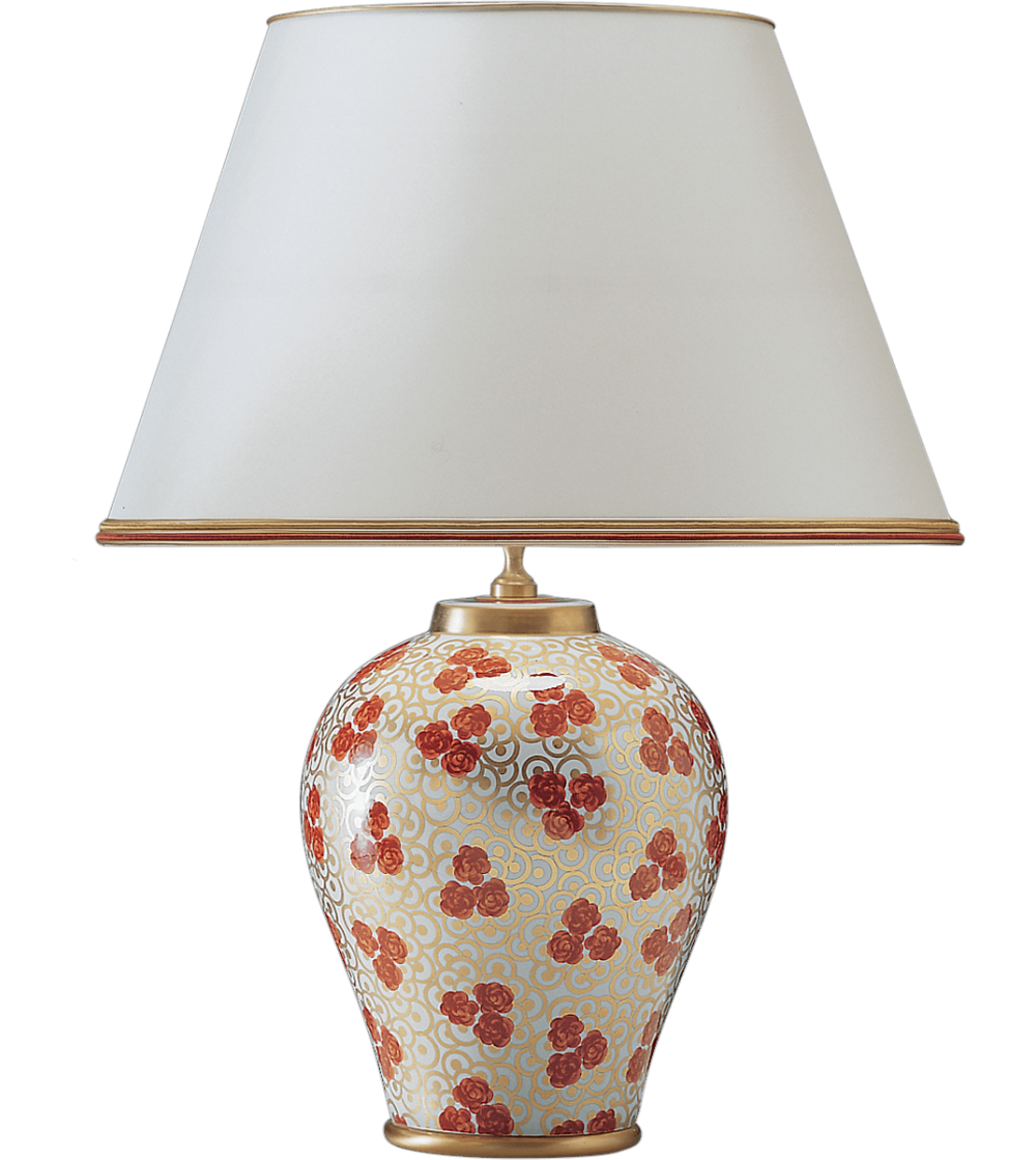 Lámpara de mesa 4013 rosas rojas - Le Porcellane