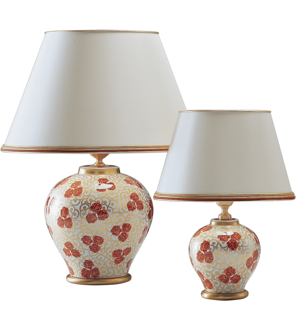 Lámpara de mesa rosas rojas 4014/5 - Le Porcellane