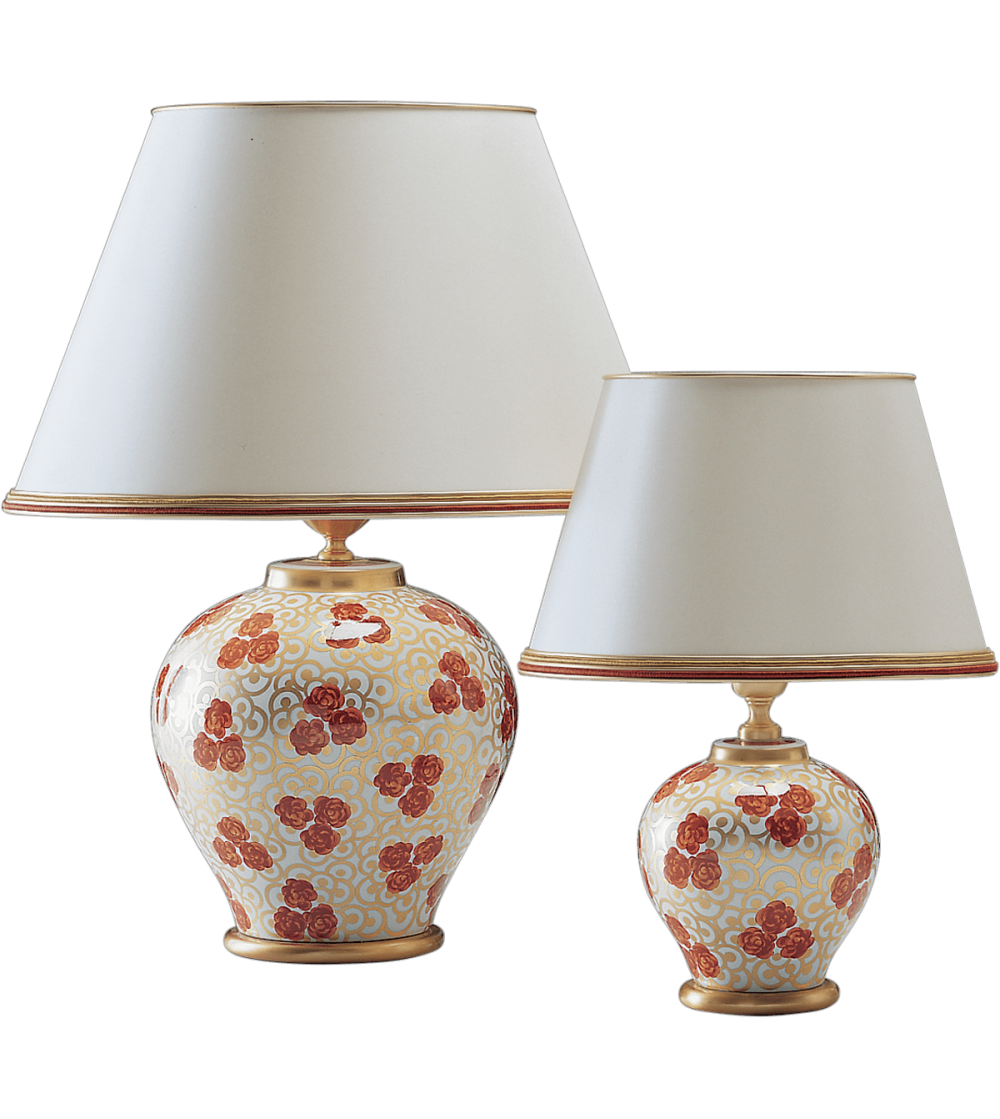 Lampe de table roses rouges 4014/5 - Le Porcellane