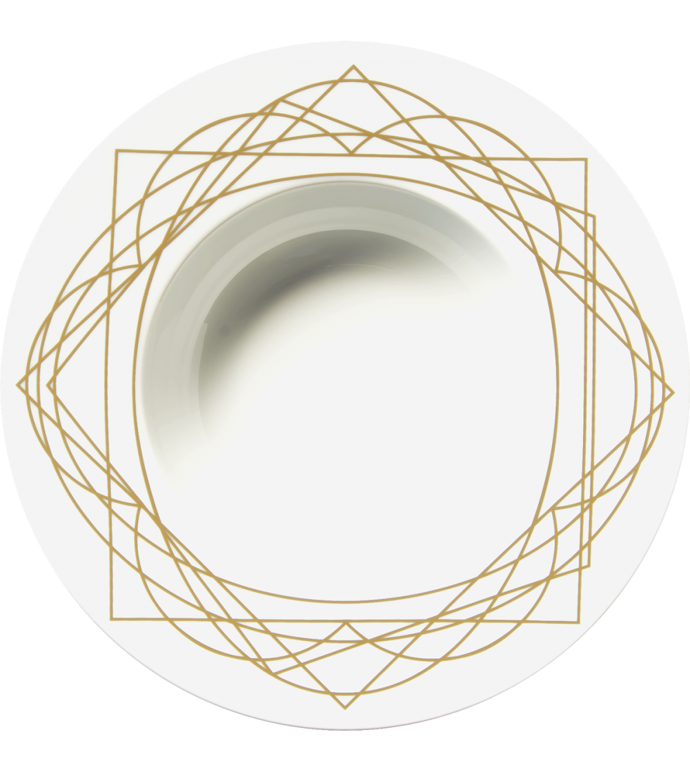 Soup plate 5857 Baroqeat Oro - Le Porcellane