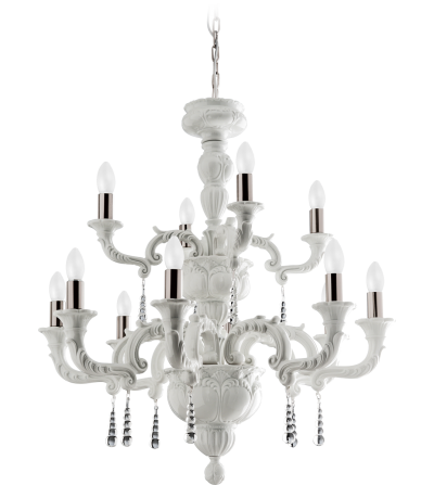 Lustre 12 Lumières Capodimonte 2013 - Le Porcellane