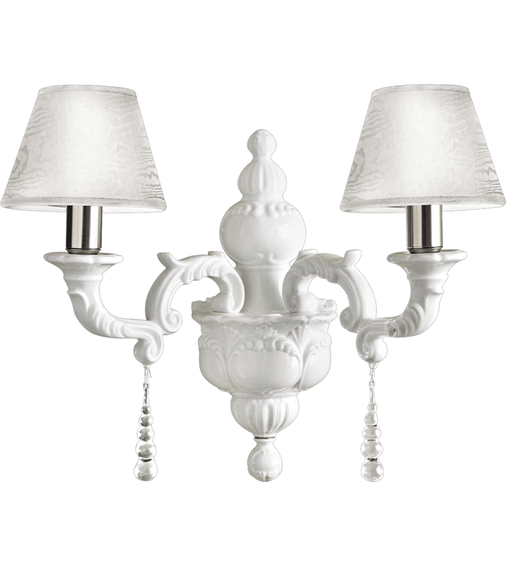 2 Lights Wall Lamp 2014/2 Capodimonte - Le Porcellane